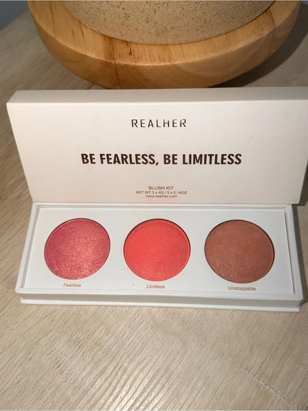 RealHer White and Rose Gold 'Be Fearless, Be Limitless' Blush Kit